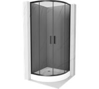 Mexen Rio cabine de douche demi-circulaire 90 x 90 cm, graphite, noire + receveur Rio, blanc - 863-090-090-70-40-4710 14453 5907709149830