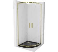 Mexen Rio cabine de douche quart de cercle 80 x 80 cm, transparent, or + receveur plat, noir - 863-080-080-50-00-4170G 14544 5907709147928