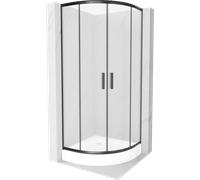 Mexen Rio cabine de douche semi-circulaire 70 x 70 cm, givre, noir + receveur, blanc - 863-070-070-70-30-4710 14447 5907709149786