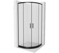 Mexen Rio cabine de douche semi-circulaire 80 x 80 cm, givrée, noire + receveur de douche plat, noir - 863-080-080-70-30-4170B 14575 5907709148208
