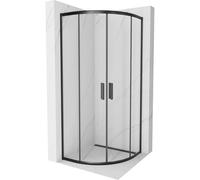 Mexen Rio cabine de douche semi-circulaire 80 x 80 cm, transparente, noire - 863-080-080-70-00 3628 5903163382943