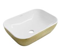 Mexen Rita lavabo à poser 45 x 32 cm, blanc/or motif écaille - 21084554 1086 5907709190917