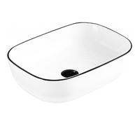 Mexen Rita lavabo à poser 45 x 32 cm, bord blanc/noir - 21084507 1097 5907709190894