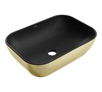 Mexen Rita lavabo à poser 45 x 32 cm, noir mat/or - 21084576 21906 5907709156647