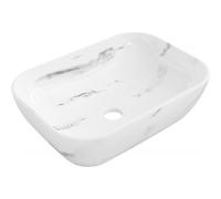 Mexen Rita lavabo à poser 45 x 32 cm, pierre blanche - 21084582 34834 5905315067142