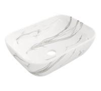 Mexen Rita lavabo à poser 45 x 32 cm, pierre blanche - 21084584 34838 5905315067166