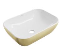 Mexen Rita lavabo sur plan 45 x 32 cm, blanc/lignes dorées - 21084553 1084 5907709190900
