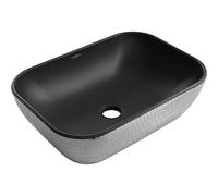 Mexen Rita lavabo sur plan 45 x 32 cm, noir mat/motif écaille argent - 21084572 21902 5907709156678