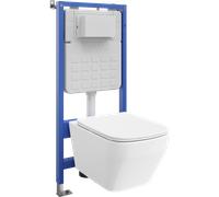 Mexen Riva ensemble encastré WC châssis Tex Slim avec cuvette WC Tornado et siège à descente lente, blanc - 610030630200T 101633 5907931049526