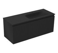 Mexen Rivel armoire de salle de bain 120 cm avec lavabo Vela droit, 1S, 1D, cannelée, noir mat - 91A23-12047-3-BBFF71-W23P71 85898 5905315775221
