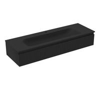 Mexen Rivel armoire de salle de bain 140 cm avec lavabo Vela, 1 tiroir, rainuré, noir mat - 91A20-14023-1-BF71-W23M71 82751 5905315500588