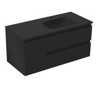 Mexen Rivel armoire de salle de bains 120 cm avec lavabo Vela droit, 2T, 1P, rainuré, noir mat - 91A23-10047-3-BBFFF71-W23P71 86054 5905315776808