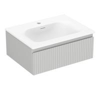 Mexen Rivel armoire de salle de bains 60 cm avec lavabo Vela, 1 tiroir, rainuré, gris mat/blanc mat - 91A20-06023-1-BF62-W23M01 82676 5905315499363