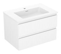 Mexen Rivel armoire de toilette 70 cm avec lavabo Otis, 2 tiroirs, rainurée, blanc mat - 91A20-07047-2-BFF01-W18M01 84982 5905315497369
