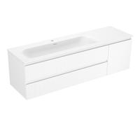 Mexen Rivel meuble de salle de bain 160 cm avec lavabo Vela gauche, 2S, 1P, rainuré, blanc mat - 91A23-16047-3-BBFFF01-W23L01 86043 5905315776693