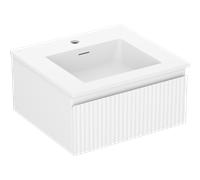 Mexen Rivel meuble de salle de bain 50 cm avec lavabo Otis, 1 tiroir, rainuré, blanc mat - 91A20-05023-1-BF01-W18M01 82295 5905315493859