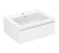 Mexen Rivel meuble de salle de bain 60 cm avec lavabo Otis, 1 tiroir, rainuré, blanc mat - 91A20-06023-1-BF01-W18M01 82588 5905315493941