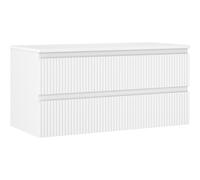 Mexen Rivel meuble de salle de bain sous lavabo 100 cm avec plateau, 2 tiroirs, rainuré, blanc mat - 91A20-10047-2-BFFC01 81347 5905315475602
