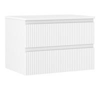 Mexen Rivel Meuble de salle de bain sous vasque 70 cm avec plateau, 2 tiroirs, rainuré, blanc mat - 91A20-07047-2-BFFC01 81275 5905315475428