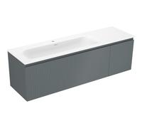 Mexen Rivel placard de salle de bain 160 cm avec lavabo Vela gauche, 1T, 1P, cannelé, graphite mat/blanc mat 85885 5905315775023