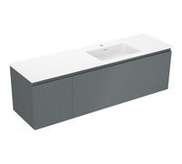 Mexen Rivel placard de salle de bains 160 cm avec lavabo Otis droit, 1S, 1D, rainuré, graphite/blanc mat 85821 5905315774309