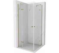 Mexen Roma Duo cabine de douche pivotante 100 x 100 cm, transparent, or - 854-100-100-50-00-02 5123 5907709182226