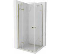 Mexen Roma Duo cabine de douche pivotante 100 x 100 cm, transparent, or - 854-100-100-50-00-02 5123 5907709182226