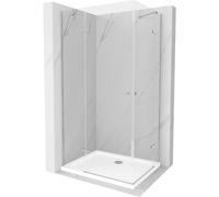 Mexen Roma Duo cabine de douche pivotante 80 x 70 cm, transparent, chrome + receveur plat - 854-080-070-01-02-4010 13301 5907709165526