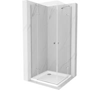 Mexen Roma Duo cabine de douche pivotante 90 x 90 cm, transparent, chrome + receveur Plat - 854-090-090-01-02-4010 13304 5907709165625