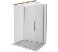 Mexen Rox-3S cabine de douche 3 parois coulissante 160 x 80 cm, transparent, cuivre brossé - 8C2-160-080-65-00-3S 89564 5905315721563
