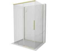 Mexen Rox-3S cabine de douche à 3 parois coulissantes 120 x 75 cm, transparent, or brossé - 8C2-120-075-55-00-3S 87481 5905315718631