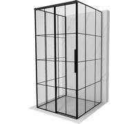 Mexen Rox-3S Cabine de douche triple paroi coulissante à gauche 100 x 100 cm Grille noire