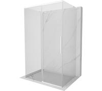 Mexen Rox-3S L cabine de douche 3 côtés coulissante 140 x 110 cm, transparent, blanc - 8C2L-140-110-20-00-3S 86921 5905315756084