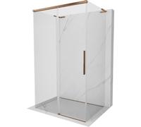 Mexen Rox-3S L Cabine de douche coulissante triple paroi 100 x 90 cm Transparent or rose