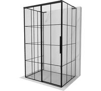 Mexen Rox-3S L Cabine de douche triple paroi coulissante à gauche 105 x 85 cm Grille noire