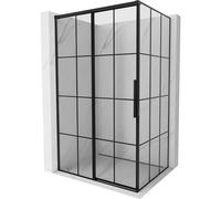 Mexen Rox cabine de douche coulissante gauche 90 x 95 cm, grille noire, noir - 8C2-090-095-70-77-L 84216 5905315693341