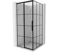 Mexen Rox cabine de douche coulissante gauche 95 x 95 cm, grille noire, noir - 8C2-095-095-70-77-L