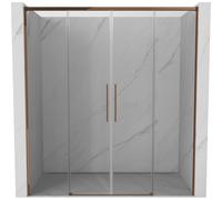 Mexen Rox Duo porte de douche coulissante 180 cm, transparent, or rose - 8C2-180-002-60-00 85308 5905315748140