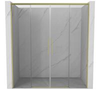 Mexen Rox Duo portes de douche coulissantes 180 cm, transparentes, or brossé - 8C2-180-002-55-00 85296 5905315748072