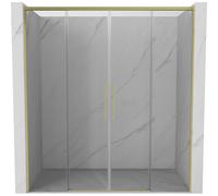 Mexen Rox Duo portes de douche coulissantes 200 cm, transparentes, dorées brossées - 8C2-200-002-55-00 85298 5905315748096