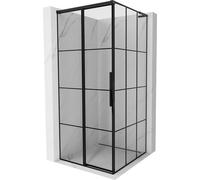 Mexen Rox L cabine de douche coulissante gauche 95 x 95 cm, grille noire, noir - 8C2L-095-095-70-77-L