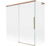 Mexen Rox L paroi de baignoire 2 panneaux coulissants 150 + 70 x 150 cm, transparent, cuivre brossé - 8C9L-150-070-65-00 84837 5905315712509