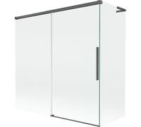 Mexen Rox L paroi de baignoire à 2 volets coulissante 160 + 75 x 150 cm, transparent, gris pistolet brossé 84888 5905315712912