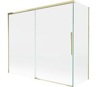 Mexen Rox Paroi de douche pour la baignoire, à 2 panneaux, porte coulissante, 180 + 90 x 150 cm, transparent, or - 8C9-180-090-50-00