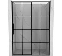Mexen Rox porte de douche coulissante droite 145 cm, grille noire, noir - 8C2-145-000-70-77-P 80948 5905315675675