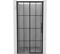 Mexen Rox porte de douche coulissante gauche 125 cm, grille noire, noir - 8C2-125-000-70-77-L 80903 5905315675507