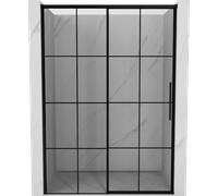 Mexen Rox porte de douche coulissante gauche 155 cm, grille noire, noir - 8C2-155-000-70-77-L 80916 5905315675569