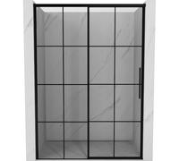 Mexen Rox porte de douche coulissante gauche 160 cm, grille noire, noir - 8C2-160-000-70-77-L 80918 5905315675576