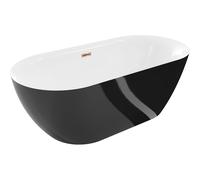 Mexen Roxy baignoire autoportante 170 x 80 cm, blanc/noir, trop-plein or rose - 51201708075-60 46535 5905315384959