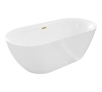 Mexen Roxy baignoire autoportante 170 x 80 cm, blanche, trop-plein or brossé - 51201708000-55 46524 5905315384843